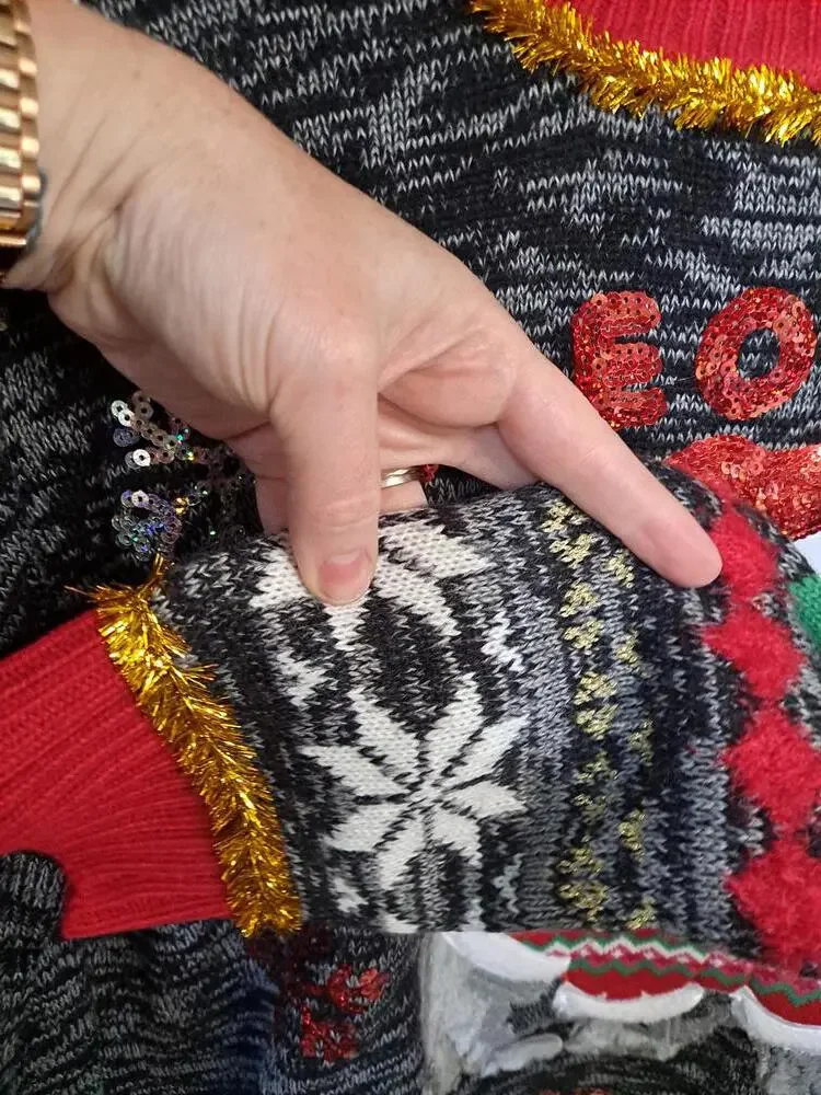 United States Sweater Mowey Christmas Sweater with‎ Sequin Size XXL
